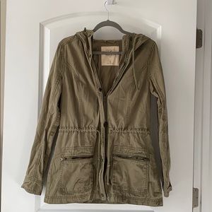 Hollister hunter green light weight utility jacket